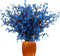 LUCKY SNAIL Artificial Flowers, 5 PCS Babys Breath Artificial Flowers Bulk Artificial Gypsophila Bouquets Real Touch Fake Flowers for Wedding Home Party Office Table Centerpiece Decor (Blue)