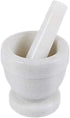 JEmarble Mortar and Pestle Set 4x4 inch, Natural Stone Surface Polished For Easy Cleaning, Heavy/Durable/Elegant (Pearl White)