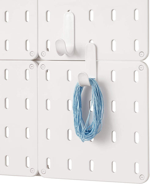 iDesign Cade BPA-Free Plastic Modular Hanging Pegboard Organizer Single Storage Hooks, 4.88" x 2.67" x 1.25", Matte White