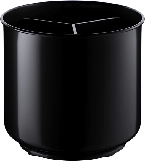 Rotating Extra Large Utensil Holder Crock with No-Tip Weighted Base, Removable Divider, And Gripped Insert - Dishwasher Safe Kitchen Utensil Holder For Kitchen Counter: Cooking Black Utensil Caddy