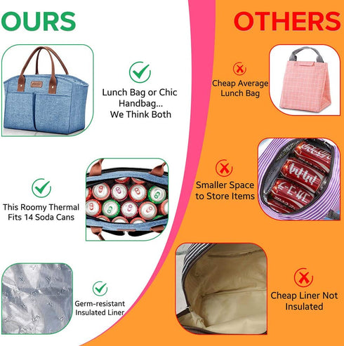 Lunch Bags for Women Insulated Fashionable Lunch Box Adult Lunch Bag for Work