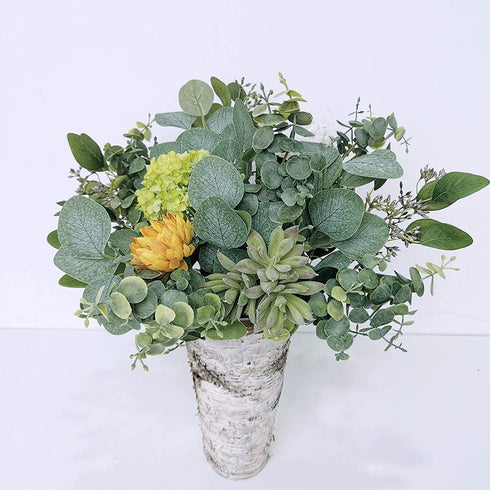 Mixed Eucalyptus Leaves Stems Bulk Faux Seeded Eucalyptus Leaves Sprays Artificial Silver Dollar Eucalyptus Leaves Stems for Floral Wreath Garland Bouquets Arrangement Wedding Greenery Decoration