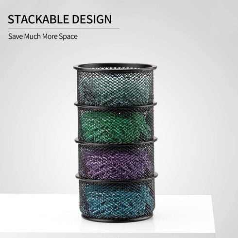 MaxGear Paper Clip Holder Mesh Paper Clip Holders Paperclip Holders Paper Clip Dispenser for Desk Paper Clip Organizer Office Binder Clip Holder Black, 4 Pack