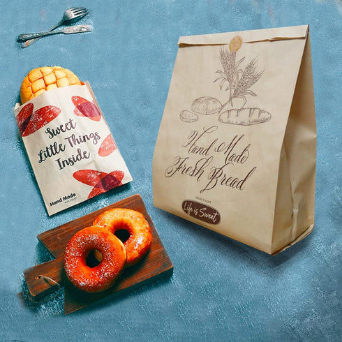 50 Pack 13.8 X 9.5 Inch Kraft Paper Bread Bags for Homemade Bread, Large Paper Bakery Bags for Bread Loaves, Eco Friendly Bread Packaging Storage Loaf Bags for Home Kitchen Bakery.