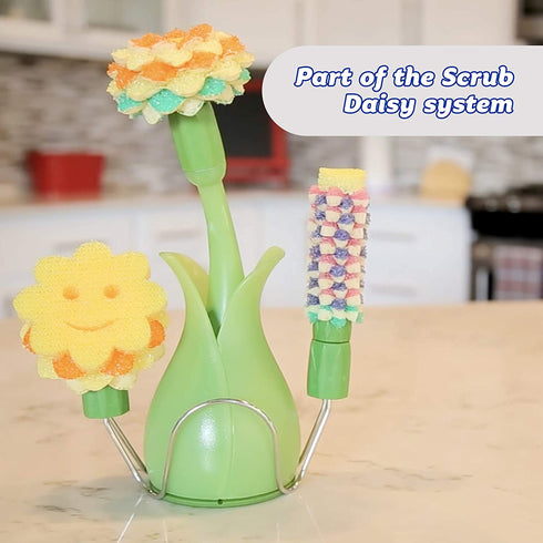 Scrub Daddy, Scrub Daisy Dishwand Replacement Head - The Hyacinth Bottle & Glass Scrubber, Non-toxic , Deep Cleaning, Versatile, Flexible, Scratch Free, Dishwasher Safe, Stain & Odor Resistant, 1pc