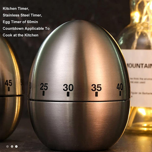 Kitchen Egg Timers for Boiling Eggs?Cute Manual Stainless Steel Metal Mechanical Visual Countdown for Cooking Timer with Loud Alarm?for School, Learning, Projects, and Exercise