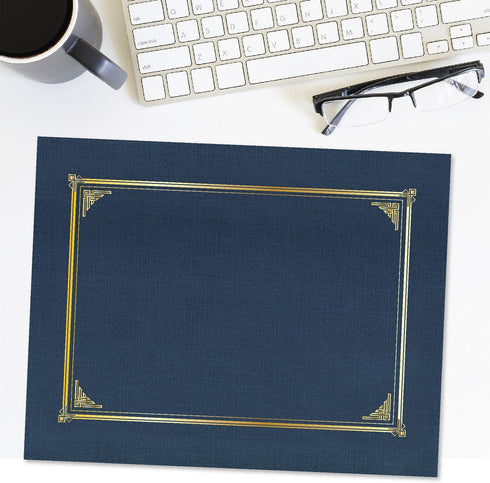Geographics Classic Linen Certificate/Document Covers, 12.5? x 9.75?, Navy Blue (6 Pack)