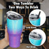 ALOUFEA 30oz Stainless Steel Ombre Glitter Tumbler, Insulated Coffee Tumbler Cup with Lid and Straw, Double Walled Travel Coffee Mug for Hot & Cold Drinks (Glitter Lightning, 1 Pack)