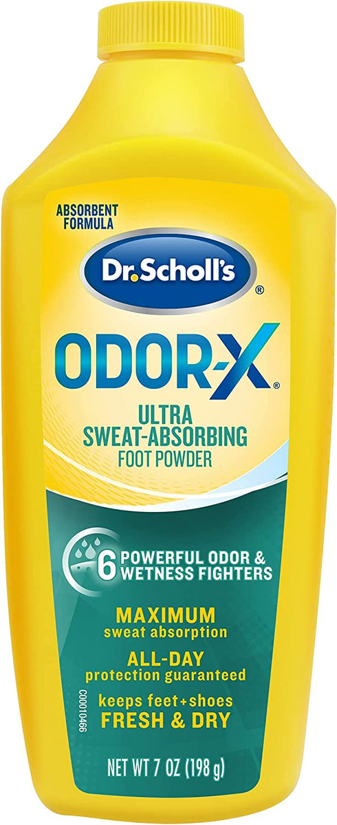 Dr. Scholl's Odor-x Sweat Absorbing Foot Powder, 7 Ounce (Pack of 1)