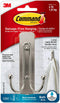 Command Large Double Bath Hook, Satin Nickel, 1-Hook, 1-Water-Resistant Strip, Organize Damage-Free