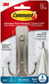 Command Large Double Bath Hook, Satin Nickel, 1-Hook, 1-Water-Resistant Strip, Organize Damage-Free