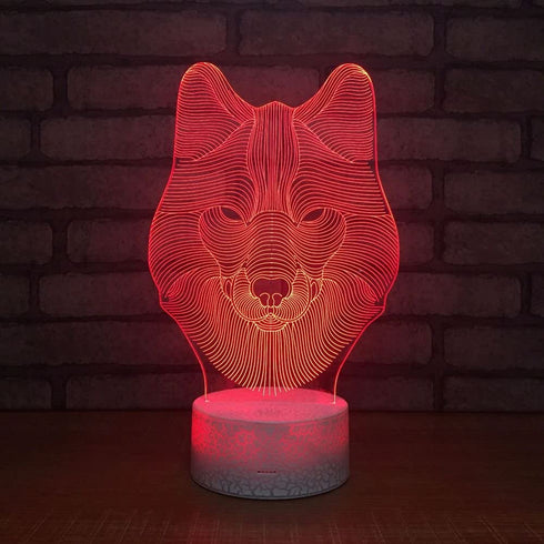 3D Lamp Animals Wolf Night Light Touch Table Desk Lamps 7 LED Colors Changing Lighting Wolf Shape Acrylic Table Desk Bedroom Decoration Cool Gifts Ideas Birthday Xmas (Animals Wolf)