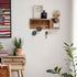 AKKO Wooden Key Holder for Wall Decorative Mail and Key Holder Organizer with 4 Key Hooks and œZ? Shape Wall Mount Floating Shelf ,Rustic Home Decor for Wall, Entryway, Mudroom, Bathroom