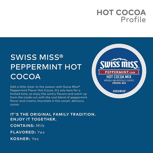 Swiss Miss Peppermint Hot Cocoa Single Serve Keurig K-Cup Pods (22 Count)