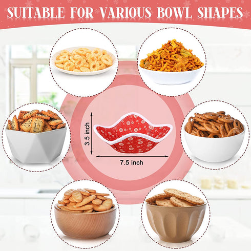 5 Pieces Bowl Huggers Microwave Bowl Huggers Bowl Holders for Hot Food Bowl Holder Soup Bowl Holder Christmas Themed Microwave Bowl Holders for Hot Food Microwave Safe Holder (Classic Style)