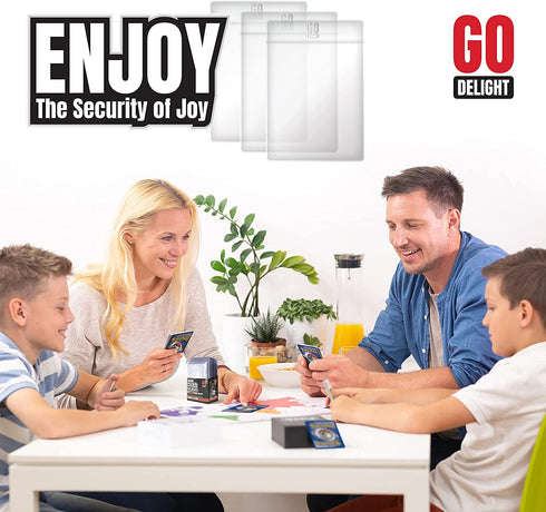 Semi Rigid Card Holder 50 Card Holders for Trading Cards and 50 Penny Sleeves Pokemon, Baseball Card Holder - Baseball Card Sleeves -3-5/16" x 4-7/8" Including 1/2" Lip - Trading Card Sleeves