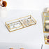Feyarl Gold Clear Glass Vanity Tray Jewelry Trinket Rings Earrings Organizer Perfume Collection Display Decorative Tray Anti-Mirror Surface for Dressr Room Drawer Office Tabletop (9.84Inch)