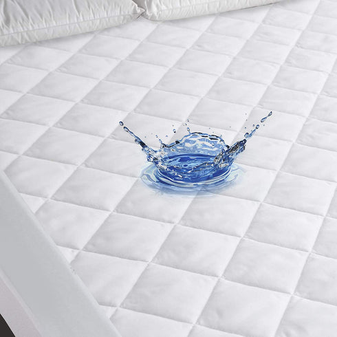 Twin Mattress Pad Protector Waterproof, Absorbent Mattress Pads Quilted Fitted Mattress Protector Twin, Mattress Cover Down Alternative Filling, Deep Pocket Stretches up to 16 Inch