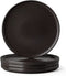 GBHOME Stoneware Salad plates set of 4, 7.5 Inch Ceramic Dessert Dishes Set,Dinner Plates for Salad,Dessert, Pasta, Fruit , Scratch Resistant and Dishwasher & Microwave Safe,Dark Brown