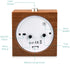 Navaris Wood Analog Alarm Clock - Square Battery-Operated Non-Ticking Clock with Snooze Button and Light - Dark Brown