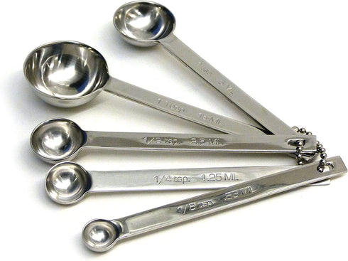 RSVP International Endurance Measuring Spoons, Round, Stainless Steel Large