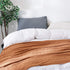 BOURINA Throw Blanket Textured Solid Soft Sofa Throw Couch Cover Knitted Decorative Blanket, 50"x60" Almond