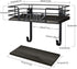 TJ.MOREE Ironing Board Hanger Wall Mount- Laundry Room Decor- Iron and Ironing Board Holder, Laundry Room Organization and Storage with Large Storage Black Wooden Base Basket and Removable Hooks