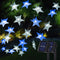 Dazzle Bright 2 Pack 100 LED Solar Star String Lights, 39 FT Outdoor Waterproof Fairy Lights, Wedding Decorations for Garden Yard Patio (White & Blue)