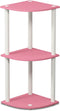 Furinno Turn-N-Tube 3-Tier Reversible Corner Display Rack Multipurpose Shelving Unit, Pink/White