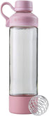 BlenderBottle Mantra Glass Shaker Bottle, 20-Ounce, Rose Pink