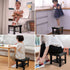 MASTLU Bamboo Step Stool Anti-Slip Lightweight Small Seat Stool with Storage Shelf Wooden Stool, Foot Rest Stool for Home, Bedroom, Bathroom Foot Rest Shaving Stool