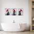 EBENG Flower Wall Decor for Living Room Bathroom Bedroom Kitchen Office Canvas Art Farmhouse Modern Framed Paintings Artwork Home Prints with Wood Fram Size 3 Pieces 12x16 in, Black and Red