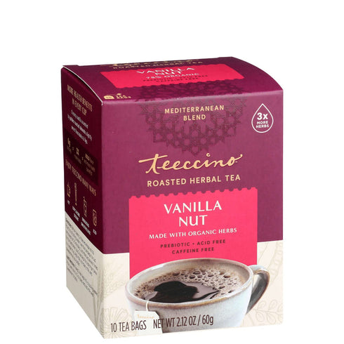 Teeccino Vanilla Nut Herbal Coffee Tea Bags, 10 ct