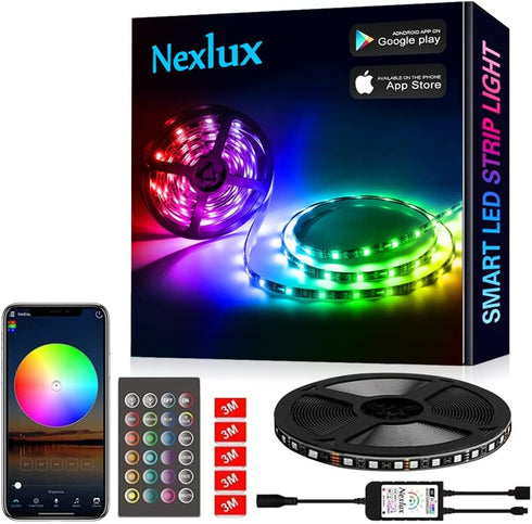 Nexlux LED Strip Lights, WiFi Wireless Smart Phone Controlled 16.4ft Non-Waterproof Strip Light Kit Black Color Changing Lights,Working with Android and iOS System,IFTTT
