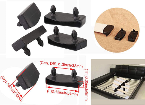 Yibuy 50Pcs Plastic Single End Caps Bed Slat Holders for Holding Bed Accessory