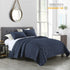 Quilt Set Queen Size Navy Blue, Classic Geometric Diamond Stitched Pattern, Pre-Washed Ultra Soft Lightweight Quilted Bedspread Coverlet for All Season