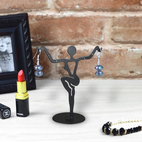 Mooca 12 Pcs Set Black Metal Earring Holder, Jewelry Stand, Earring Display Earring Display Earring Stand Earring Metal Stands, 3 1/4 Inches Height, Black Color