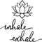 3 Pieces Inhale Exhale Wall Art Lotus Flower Wall Art Yoga Zen Sign Decorative Black Flower Sculpture Meditation Decoration Spiritual Decor for Living Room Bedroom Yoga Decor (Metal)