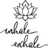 3 Pieces Inhale Exhale Wall Art Lotus Flower Wall Art Yoga Zen Sign Decorative Black Flower Sculpture Meditation Decoration Spiritual Decor for Living Room Bedroom Yoga Decor (Metal)