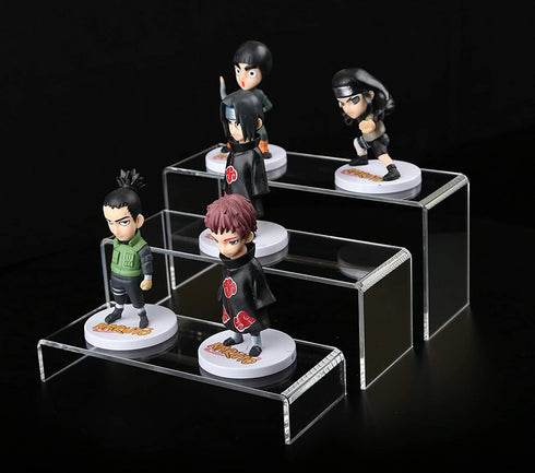 Jusalpha 3 PC Large Clear Acrylic Riser Set, Acrylic Display Risers Shelf Showcase Fixtures for Jewelry, Display Stand for Amiibo Funko POP Figures, Cupcakes, Food Display, Cabinet- 10 x 3.9 x 3.9 in