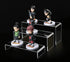 Jusalpha 3 PC Large Clear Acrylic Riser Set, Acrylic Display Risers Shelf Showcase Fixtures for Jewelry, Display Stand for Amiibo Funko POP Figures, Cupcakes, Food Display, Cabinet- 10 x 3.9 x 3.9 in