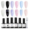 Modelones Holographic Gel Nail Polish Set 6 Colors, Iridescent Pastel Winter Rainbow 9D Cat Eye Magnetic Glitter Manicure Kit Soft Nude Pink Blue Purple Black Shimmer Effect at Home Gifts for Women Girls