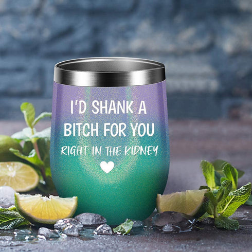 Gifts for Best Friend - Funny Birthday Gifts for Women, Bestie, Sister Gifts from Sister, Friendship Gifts - Vacuum Insulated Tumbler with Keychain Glitter 12oz
