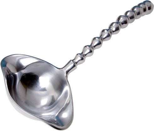 KINDWER Solid Aluminum Beaded Ladle, 14-Inch, Silver