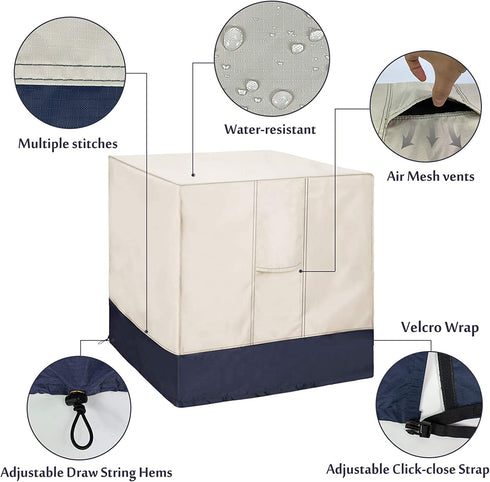 Foozet Air Conditioner Cover for Outside Units, AC Cover for Outdoor Central Unit Square Fits up to 36 x 36 x 39 Inches