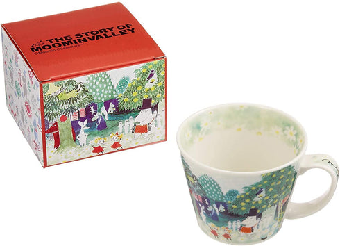 Moomin Valley Water Color Soup Mug Cup Yamaka Japan