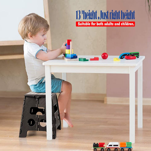 Acko Folding Step Stool - 13 inch Premium Heavy Duty Foldable Foot Stool for Kids and Adults, Kitchen Garden Bathroom Fold Up Stepping Stool (1 Pack)