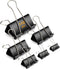 Wiltop 110 Pcs Binder Clips Metal Paper Clamps Black Set Assorted Sizes, Jumbo, Large, Medium, Small, Mini and Micro, 6 Sizes for Office, School and Home