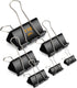 Wiltop 110 Pcs Binder Clips Metal Paper Clamps Black Set Assorted Sizes, Jumbo, Large, Medium, Small, Mini and Micro, 6 Sizes for Office, School and Home