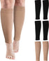 3 Pairs 20 Inches XXL Wide Plus Size Calf Compression Socks for Circulation Compression Long Legs Sleeves 20 - 30 mmHg Calf Muscle Compression Sleeve for Women Men